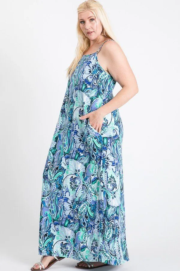 One Side Slit Cami Maxi Dress