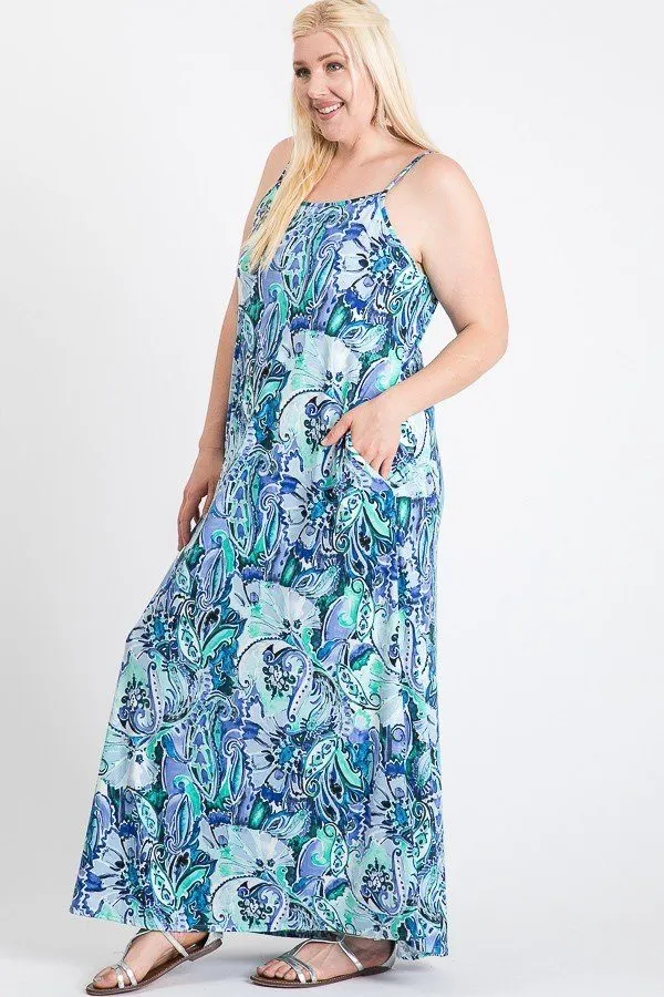 One Side Slit Cami Maxi Dress