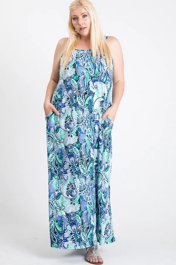 One Side Slit Cami Maxi Dress