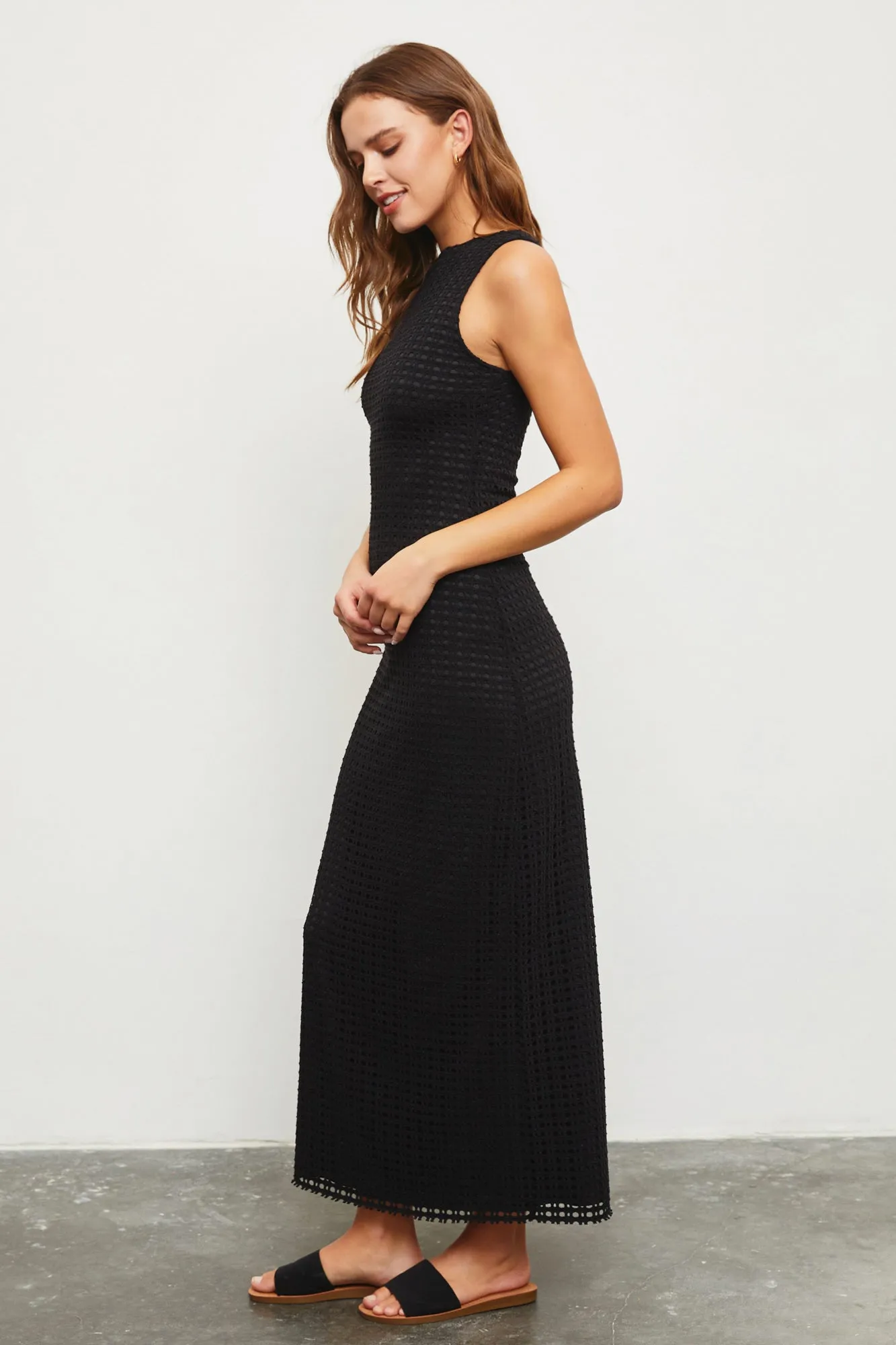 Open Knit Maxi Dress