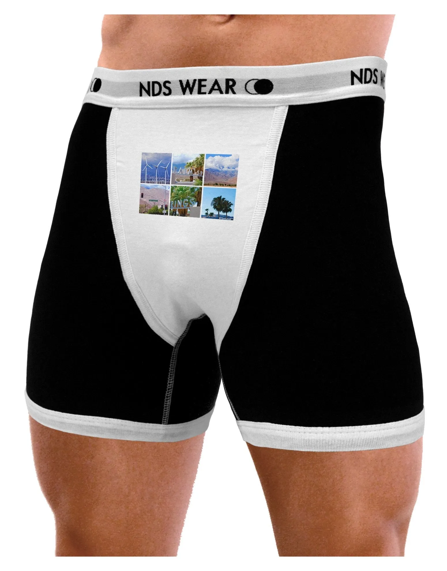 Palm Springs Square Collage Mens Boxer Brief Underwear