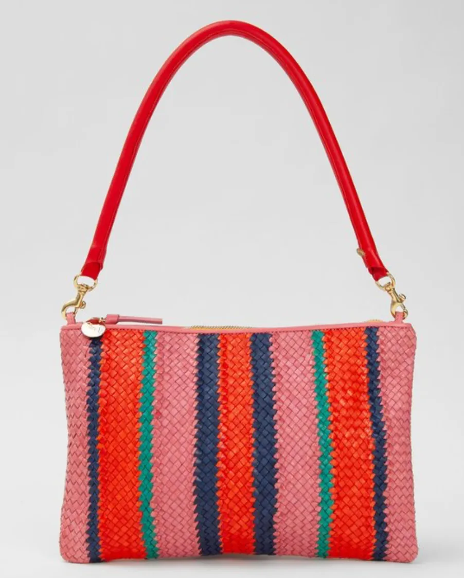 Petal Stripe Woven Flat Clutch