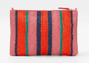 Petal Stripe Woven Flat Clutch