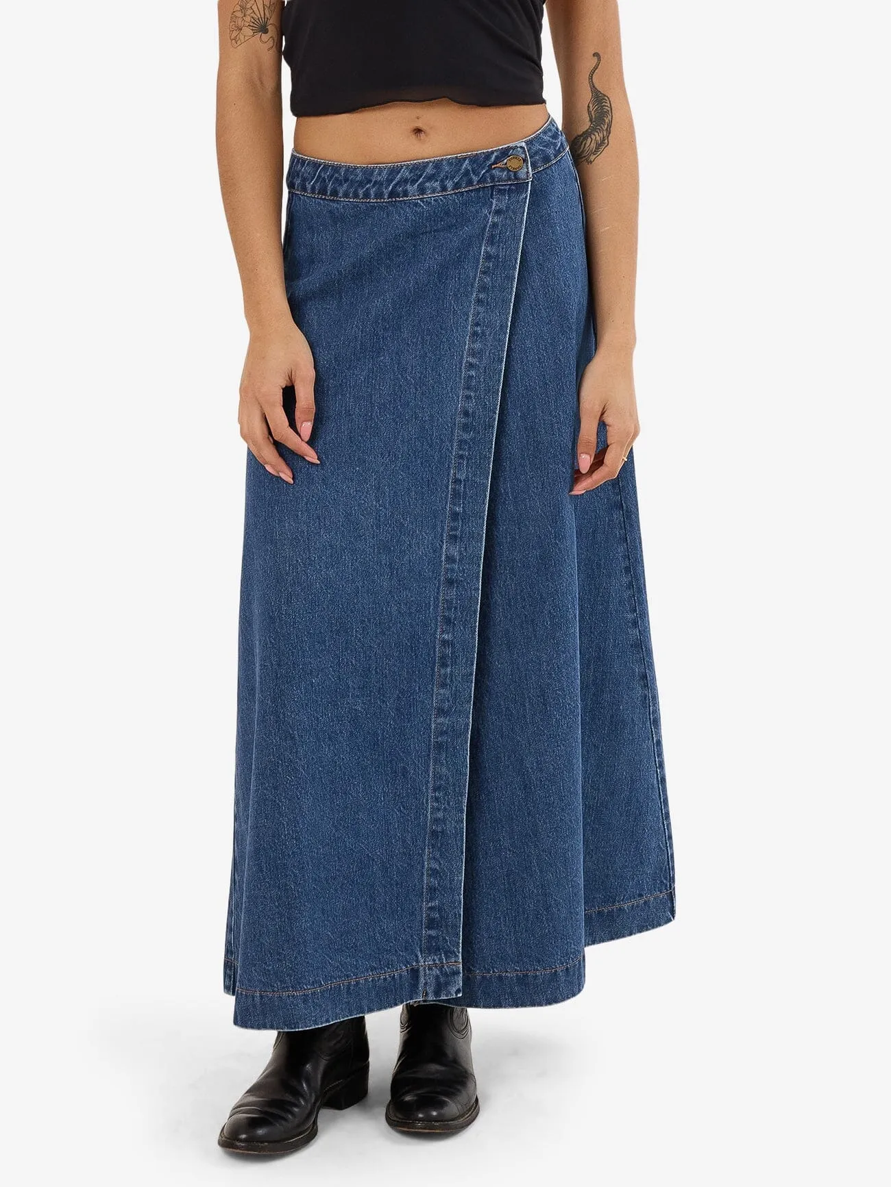 Peyton Maxi Skirt - Rinsed Blue