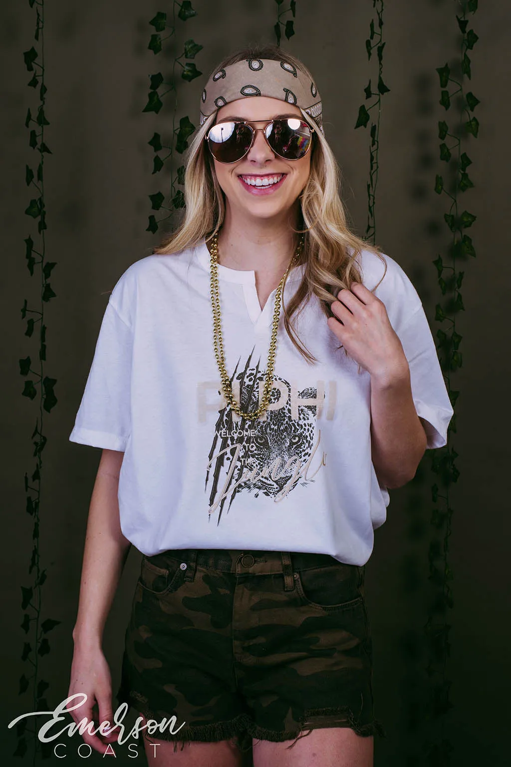 Pi Beta Phi Welcome to the Jungle Bid Day Notch Tee