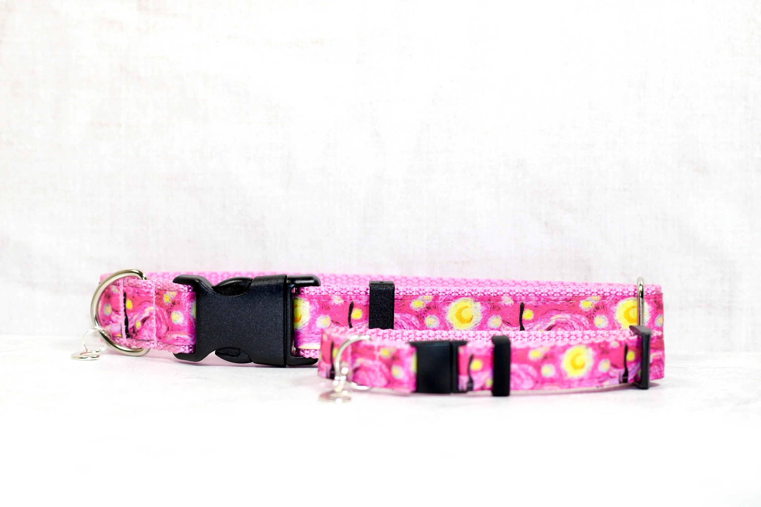 Pink Starry Night Dog Collar,Pink Dog Collar, Cat collar, Starry Night,Starry night cat collar,Girly dog collar