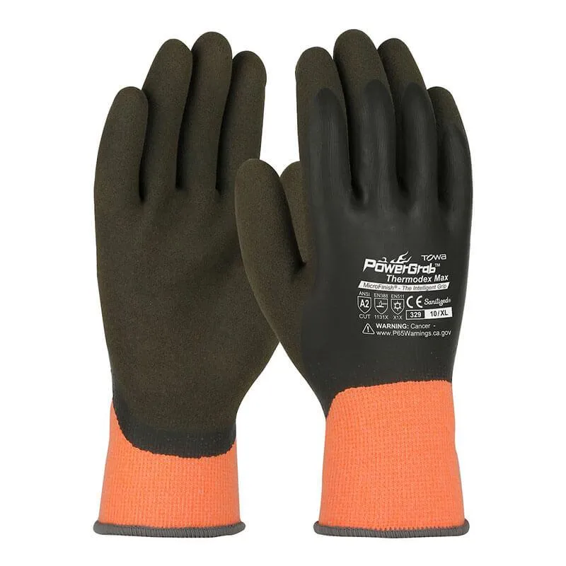 PIP PowerGrab Thermodex Hi-Vis Glove w/Latex MicroFinish Grip 41-1329 12 pairs