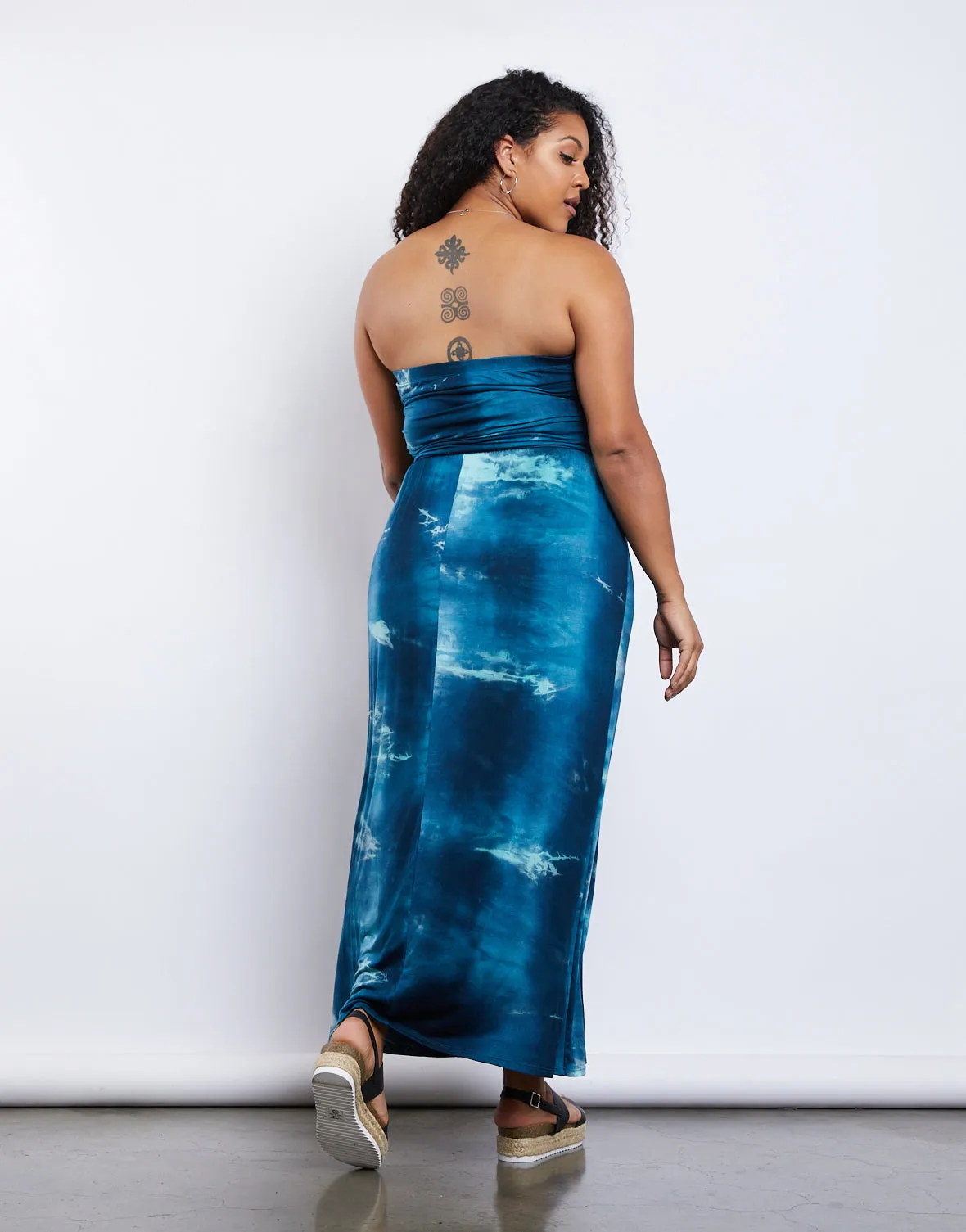 Plus Size Tie Dye Maxi Dress