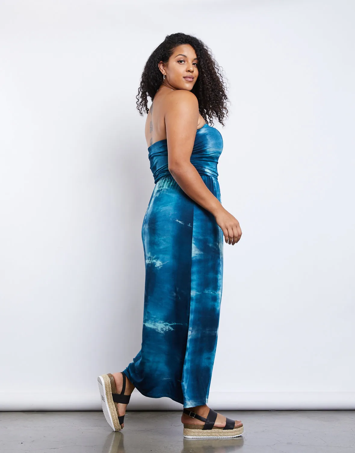 Plus Size Tie Dye Maxi Dress