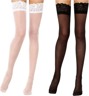 "Enchanting Lace Thigh High Stockings - Elevate Your Elegance with Seductive Style!"