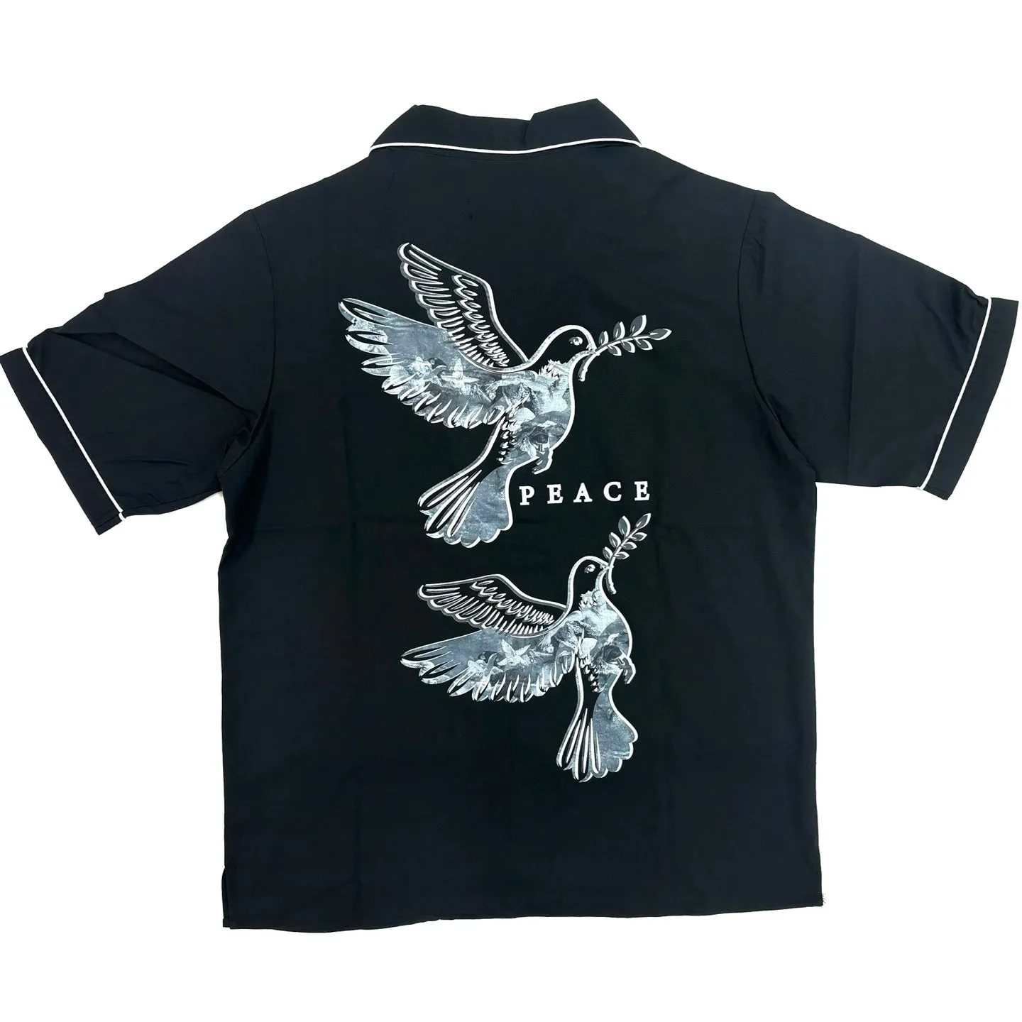 REBEL MINDS Peace Graphic Woven Shirt