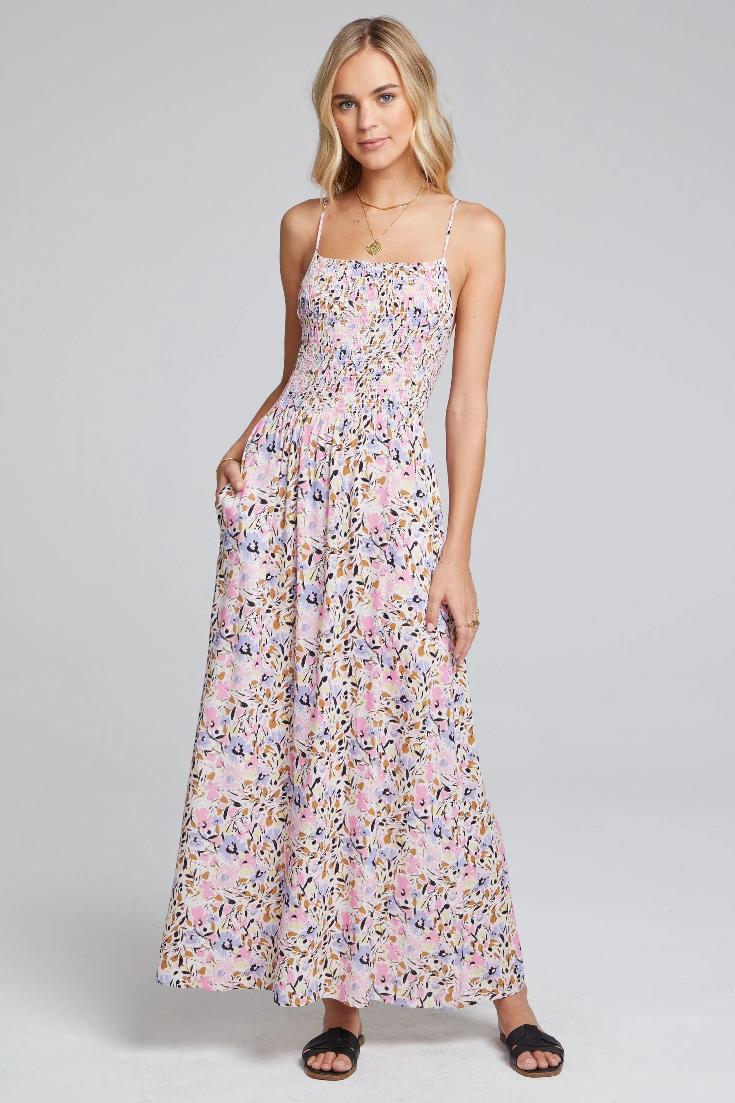 SAL Floral Leighten Maxi Dress in Gardenia