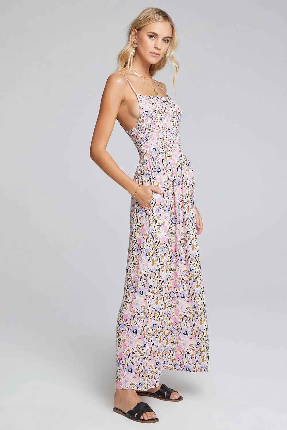 SAL Floral Leighten Maxi Dress in Gardenia