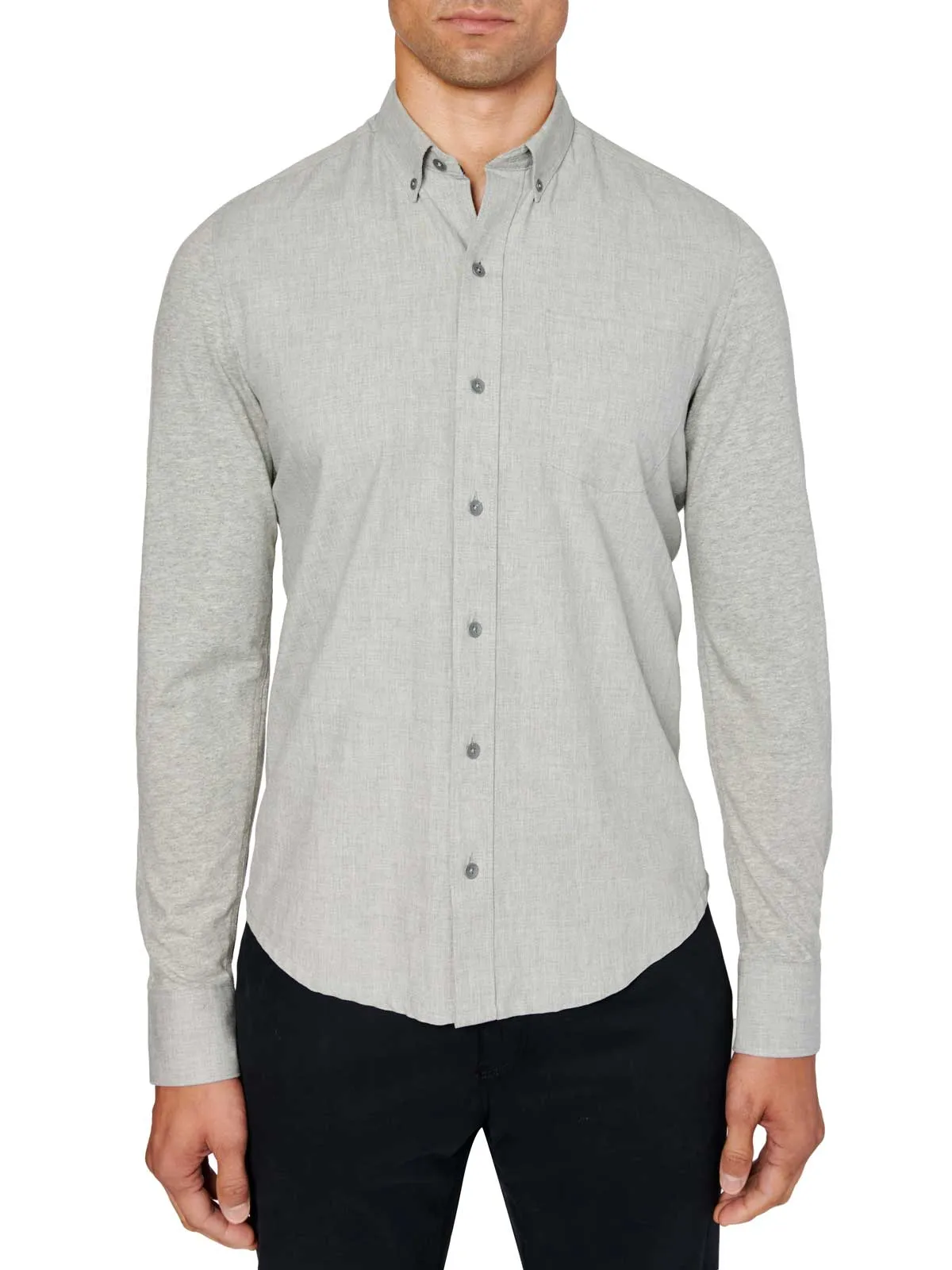 Solid Heather Reworked Long Sleeve Shirt