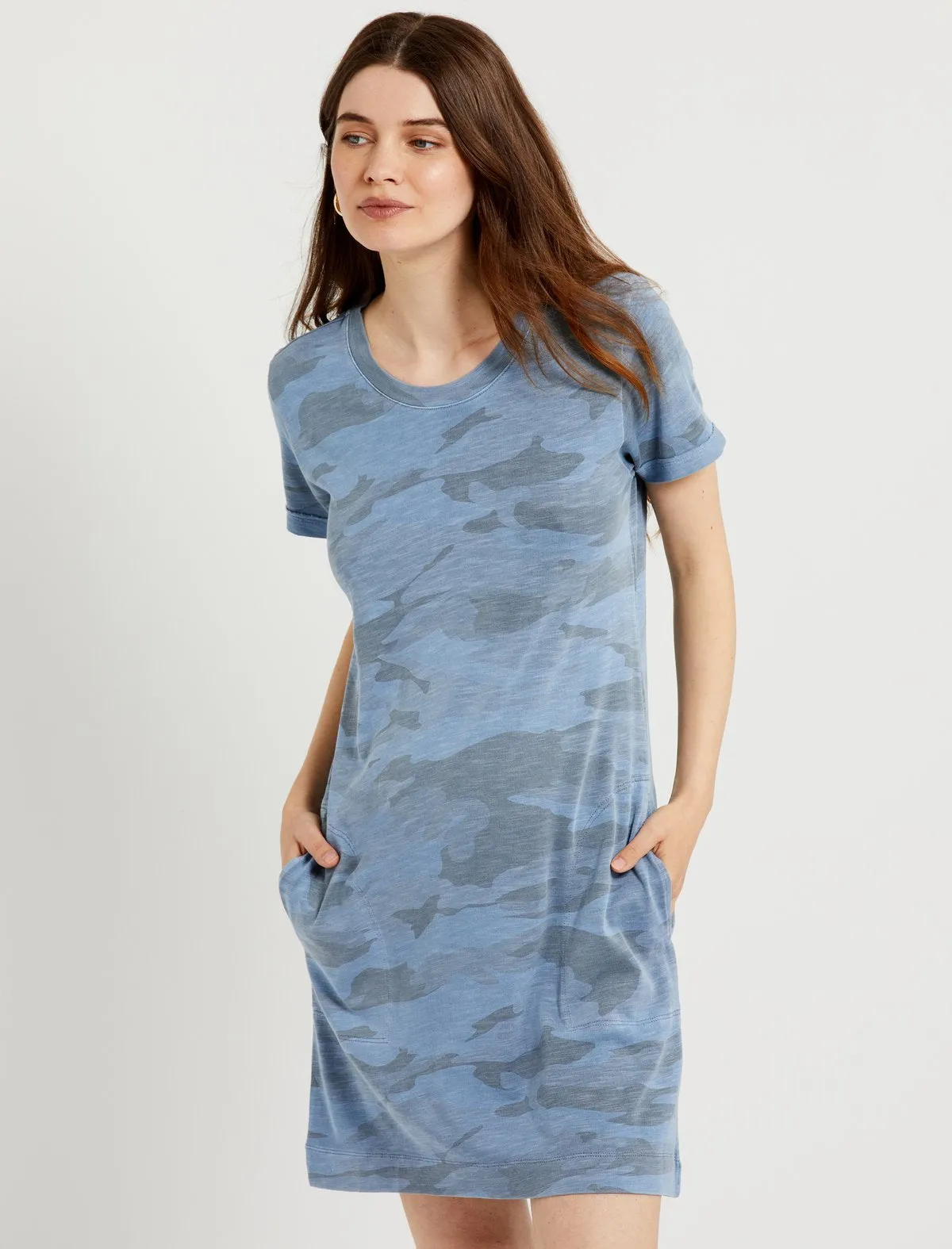 Splendid Relaxed Fit Maternity Dress in Blue Print/Stripe