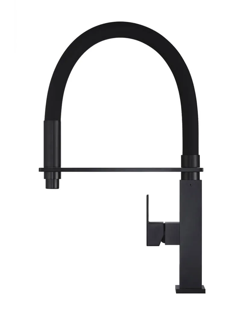 Square Flexible Kitchen Mixer Tap - Matte Black