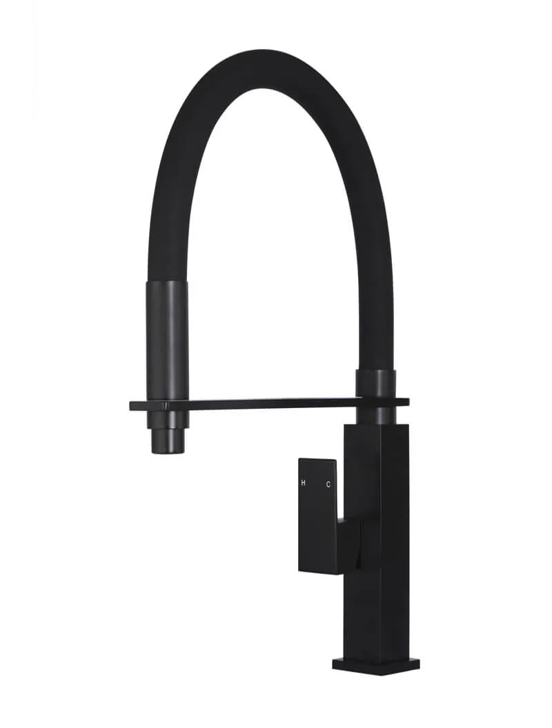 Square Flexible Kitchen Mixer Tap - Matte Black