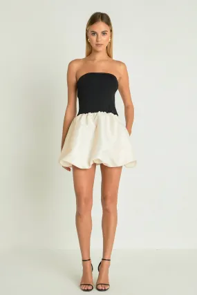 Strapless Voluminous Mini Dress