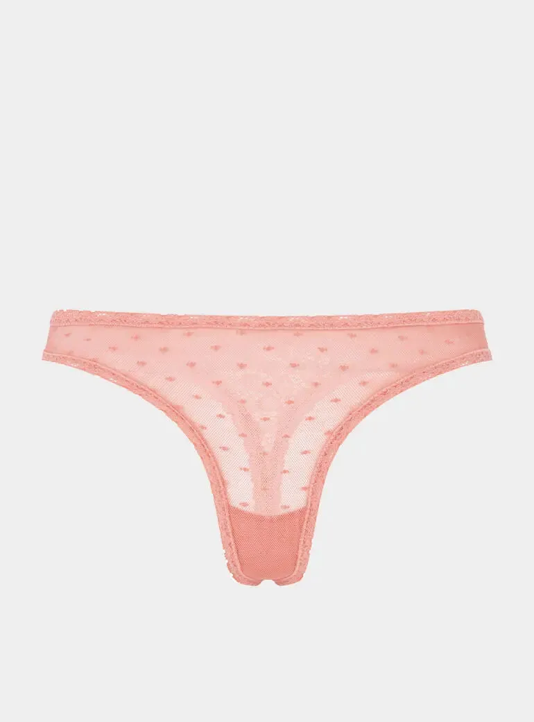 Sugi Recycled-Lace High-Leg Thong - Canyon Peach