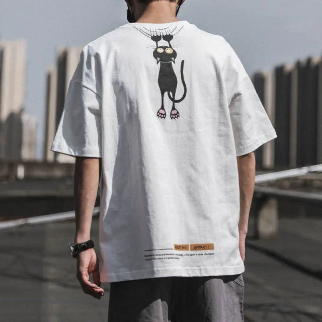 Summer Print T-shirt Men Half Sleeve Tee Shirt Fashion Brand Fashion Streetwear Loose Japan Style Oversize Top Men