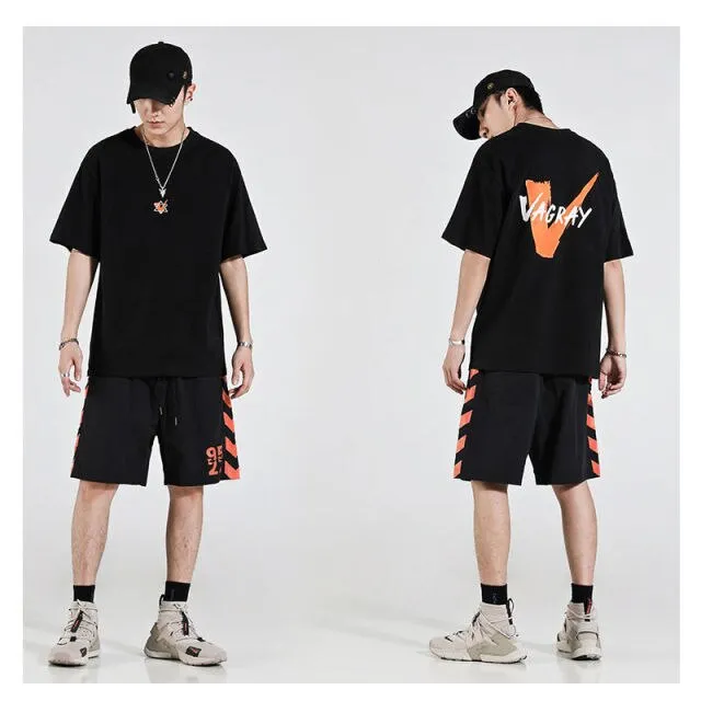 Summer Print T-shirt Men Half Sleeve Tee Shirt Fashion Brand Fashion Streetwear Loose Japan Style Oversize Top Men