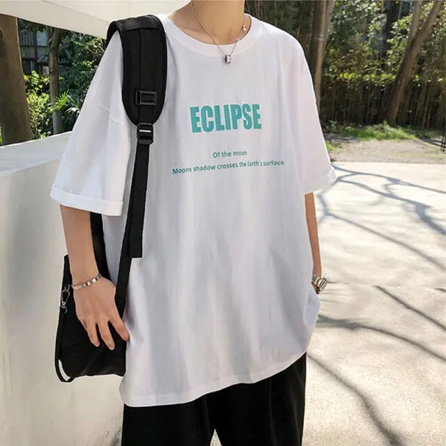 Summer Print T-shirt Men Half Sleeve Tee Shirt Fashion Brand Fashion Streetwear Loose Japan Style Oversize Top Men