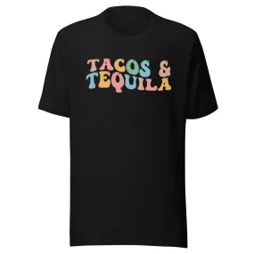 Tacos And Tequilla Short Sleeve 100% Cotton Unisex Crew Neck Top