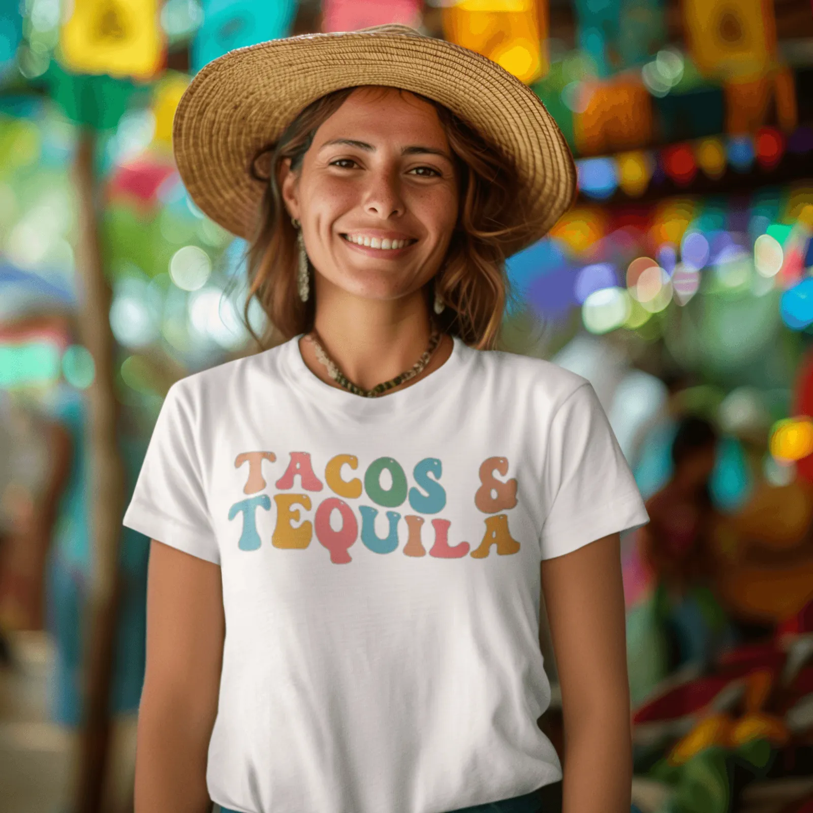 Tacos And Tequilla Short Sleeve 100% Cotton Unisex Crew Neck Top