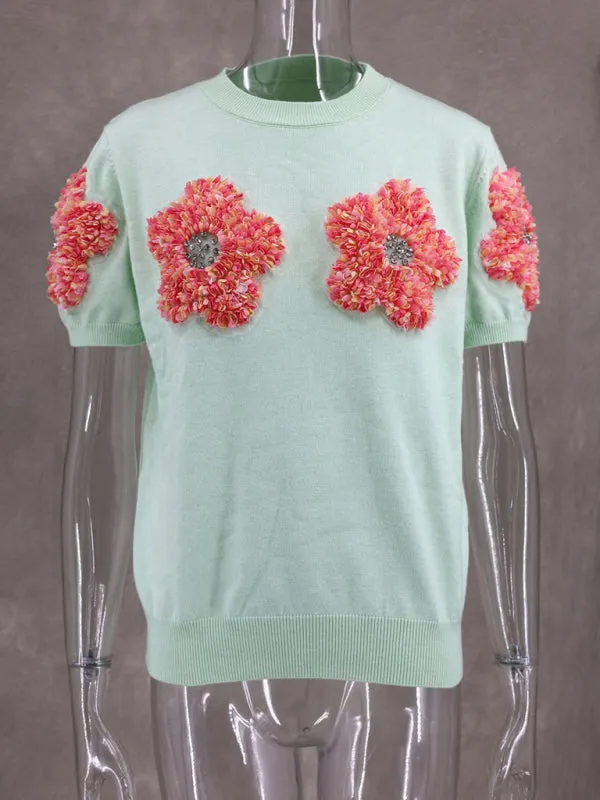 TEEK - Contrasting Flowers Sweater