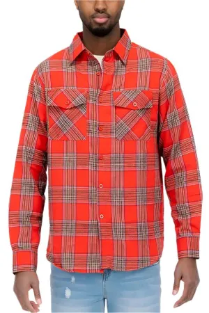 TEEK - LONG SLEEVE FLANNEL PLAID CHECKERED SHIRT