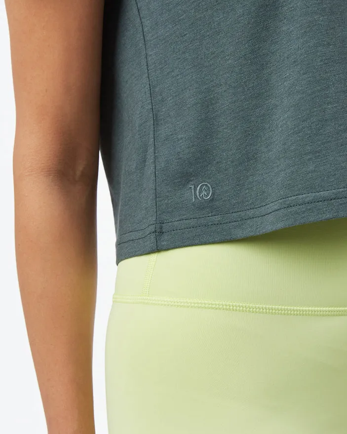 Tentree Women's Cropped Relaxed T-Shirt - Sea Green