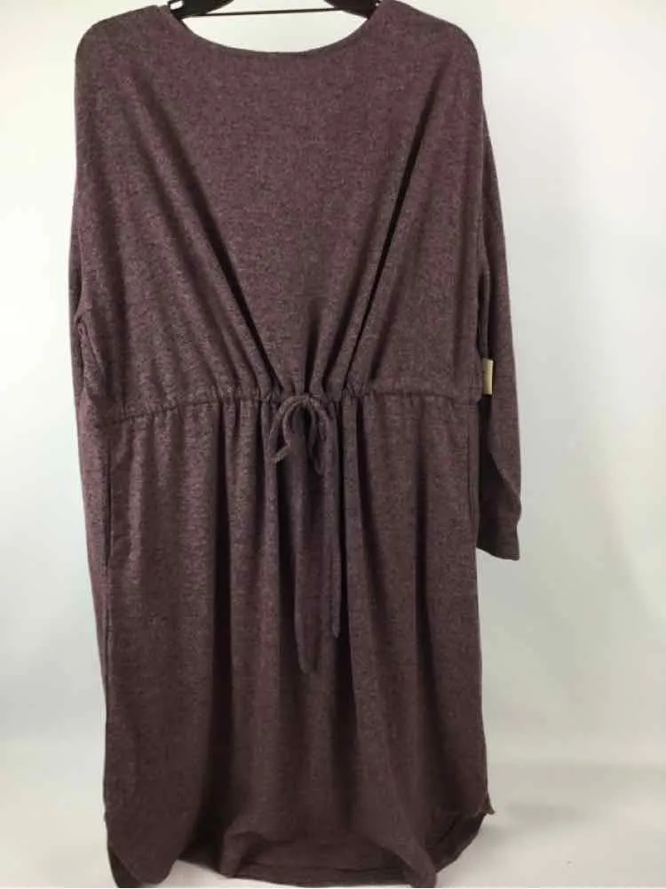 Terra Sky Size 1X Mauve NWT Knit Drawstring Long Sleeve Dress