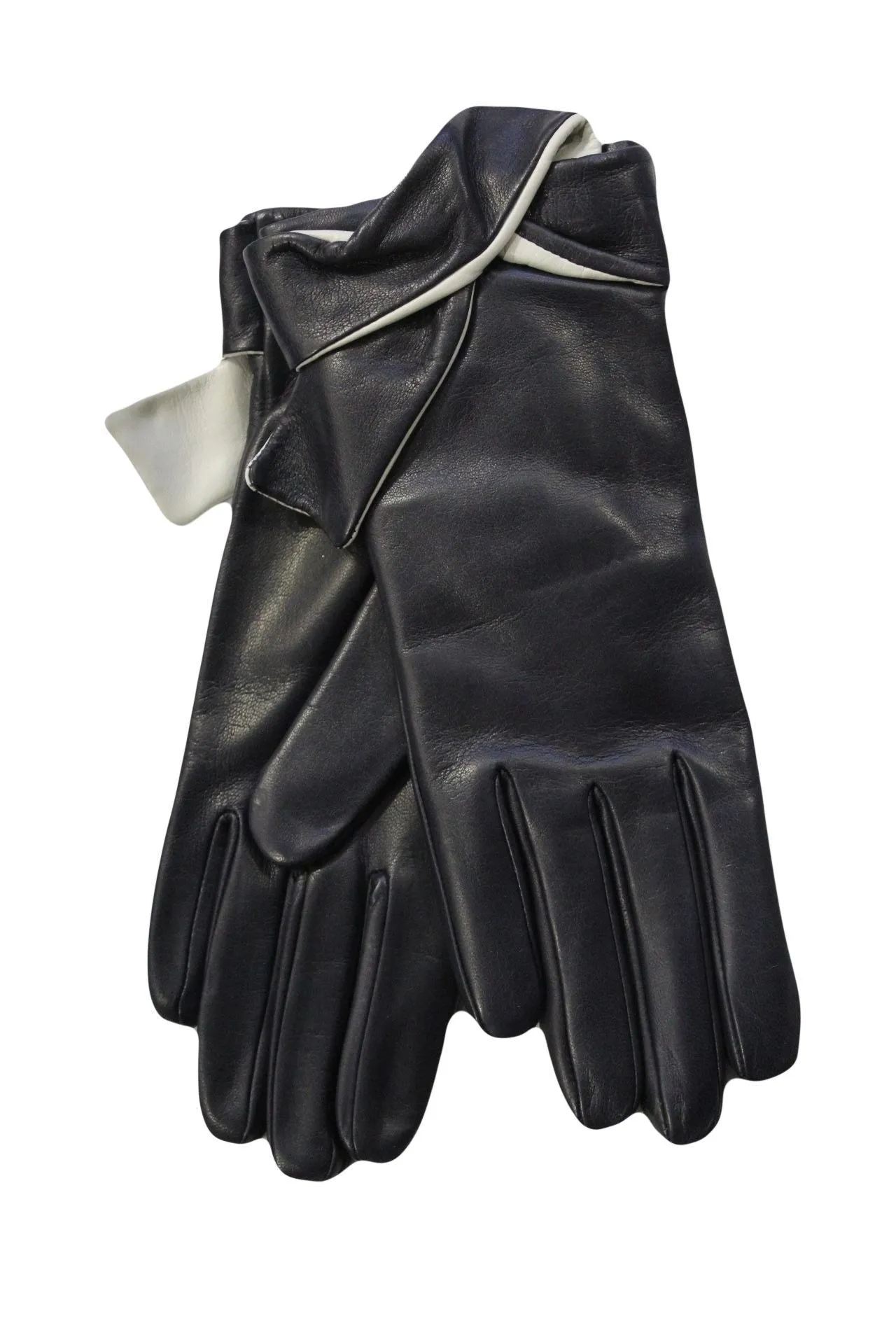 Tessie - Women's Silk Lined Leather Glove with Tie Detail