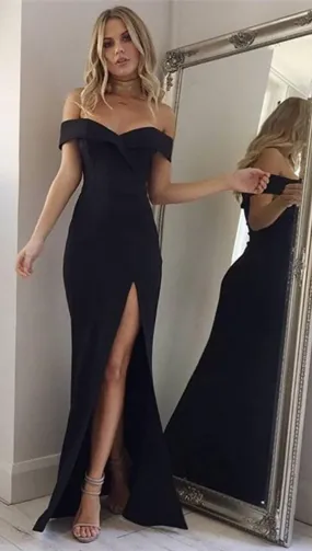 The Anastacia Off Shoulder Maxi Dress Black