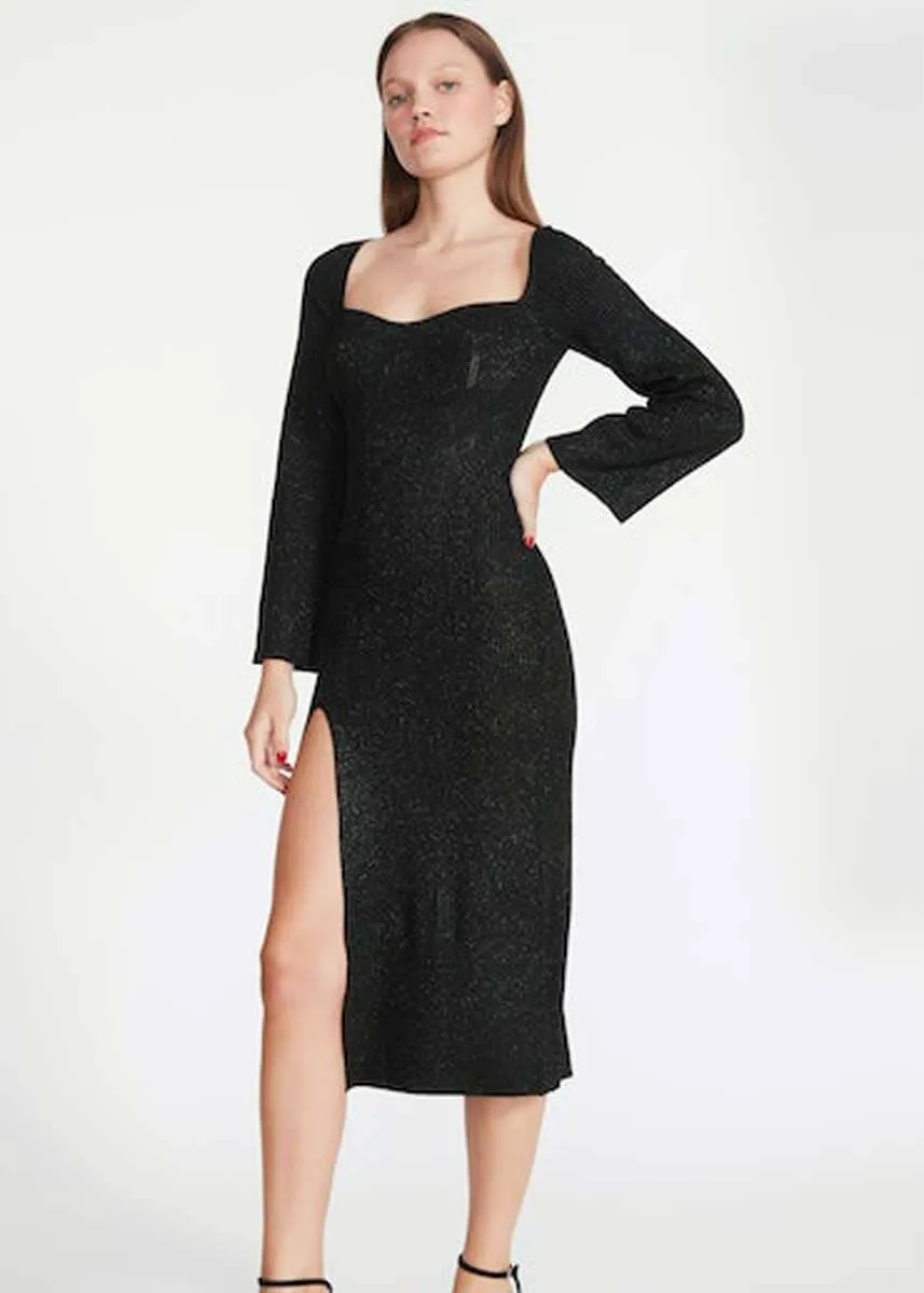 The Ginette Dress by Steve Madden - Metallic Pine