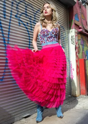 Tiered Ruffle Tulle Skirt