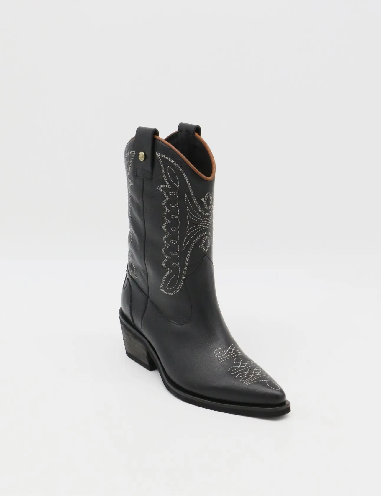 Unstoppable western cowboy boot black leather womens shoes