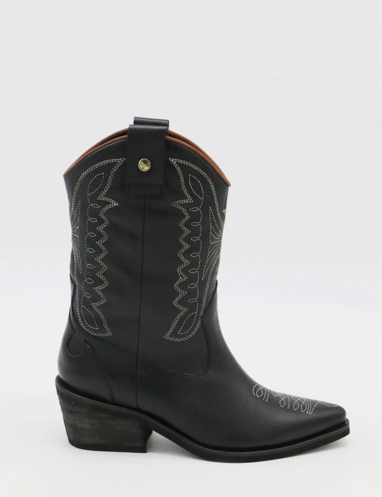 Unstoppable western cowboy boot black leather womens shoes