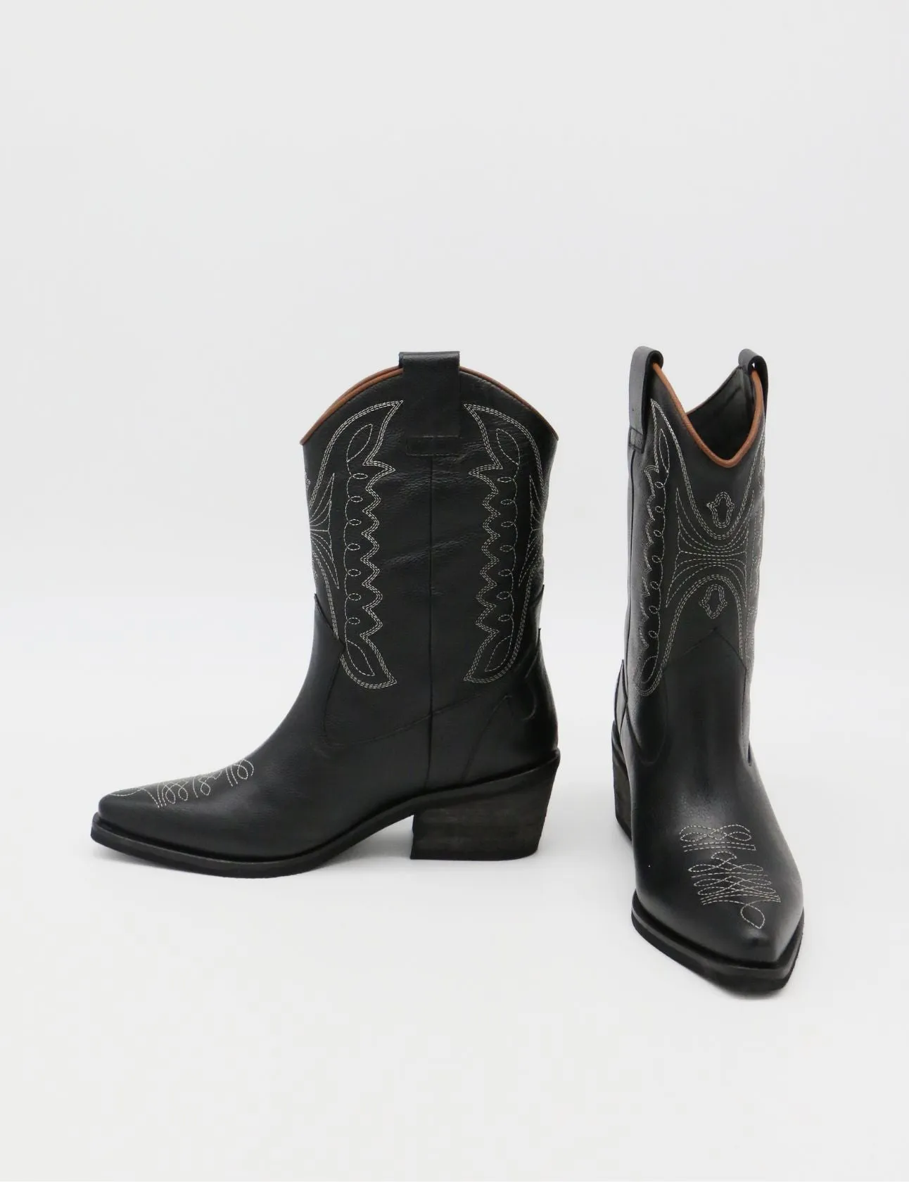 Unstoppable western cowboy boot black leather womens shoes