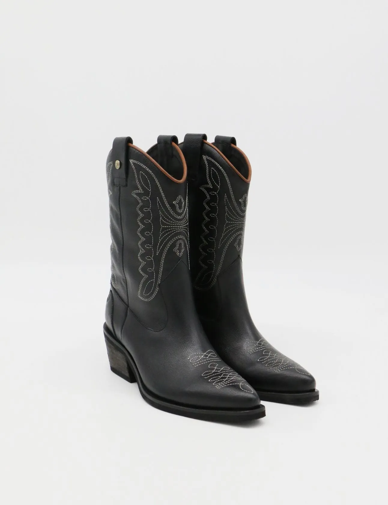 Unstoppable western cowboy boot black leather womens shoes