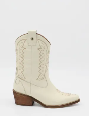 Unstoppable western cowboy boot off white leather womens shoes