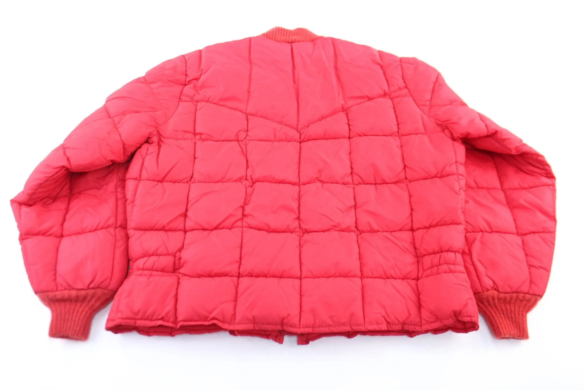 Vintage Red Puffer Insulated Zip Up Jacket