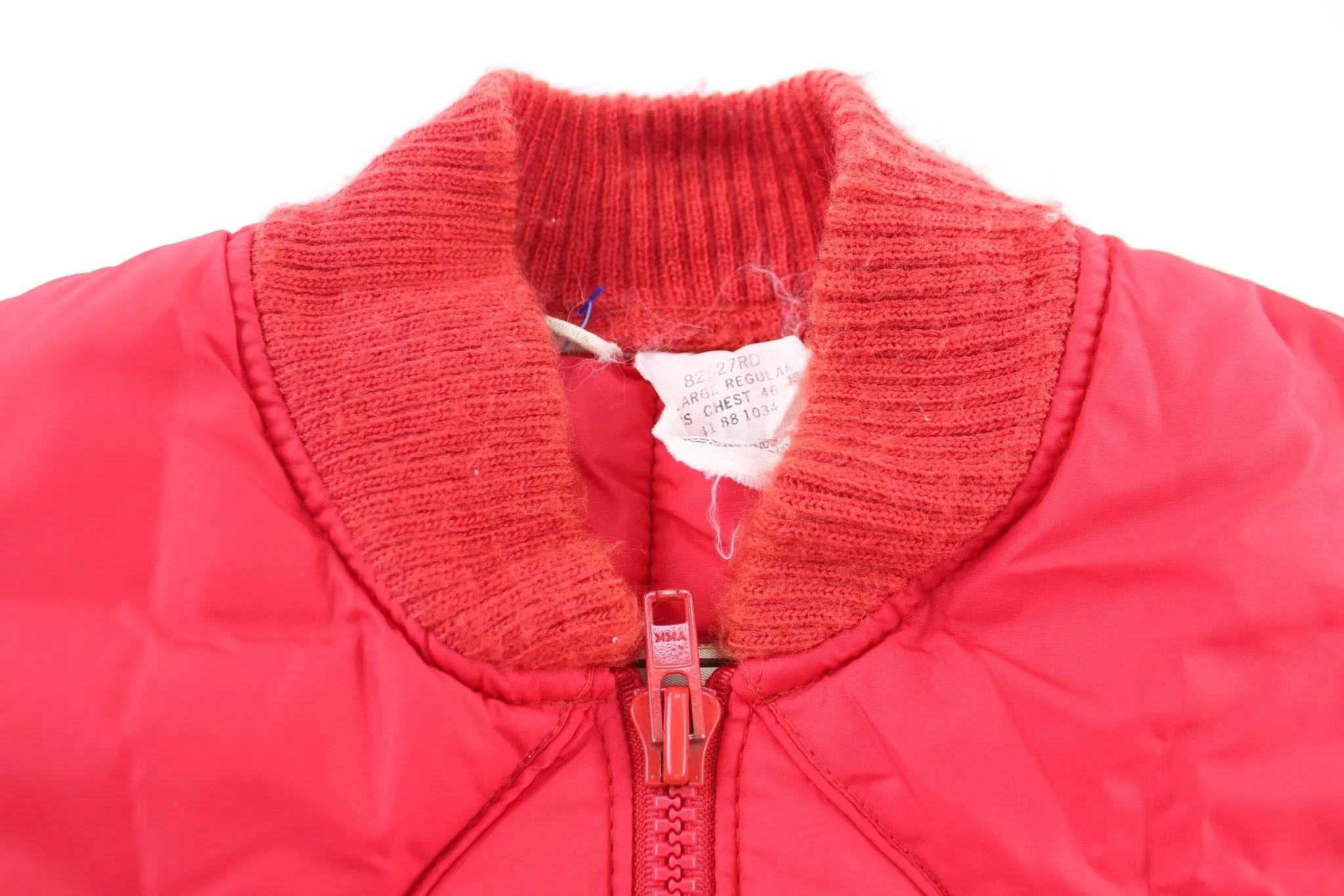 Vintage Red Puffer Insulated Zip Up Jacket