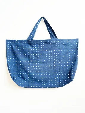 Weekend Tote Bag - Indigo Dots