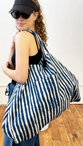 Weekend Tote Bag - Indigo Stripes