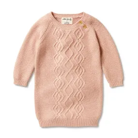 WILSON & FRENCHY KNIT CABLE DRESS ROSE