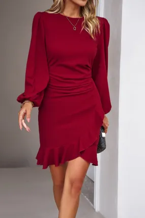 Wine Time Fitted Red Dress