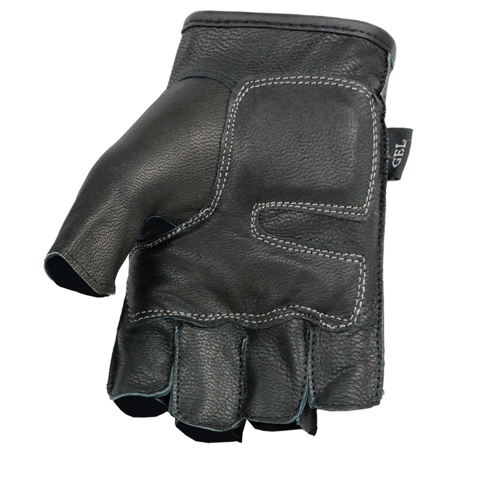 Xelement XG198 Men's Embroidered 'Flamed' Fingerless Black and Gray