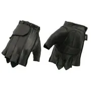 Xelement XG37565 Men's Black Gel Palm Full Panel Leather Fingerless