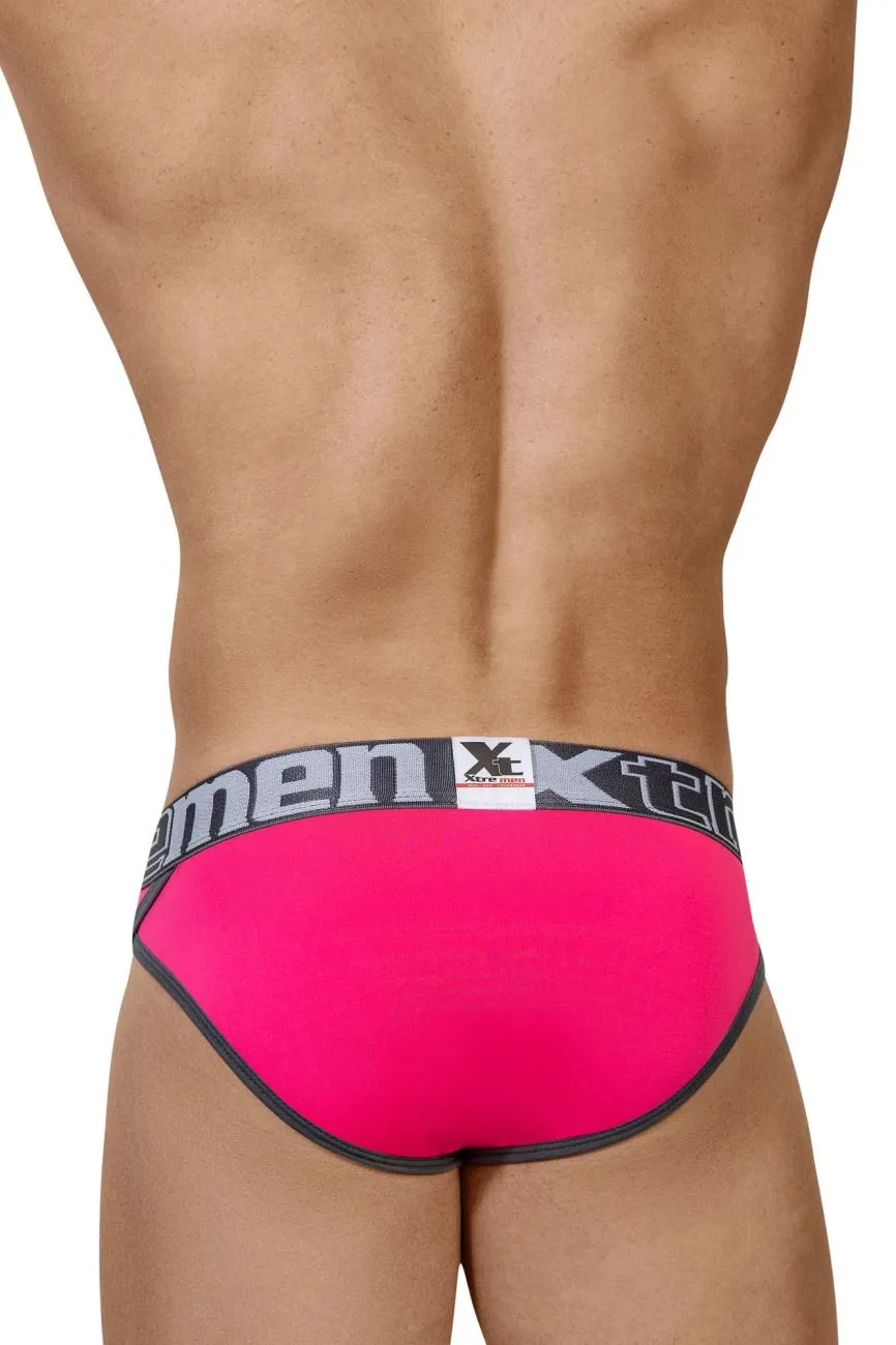 Xtremen 91053-3 3PK Briefs Color Fuchsia-Green-Fuchsia